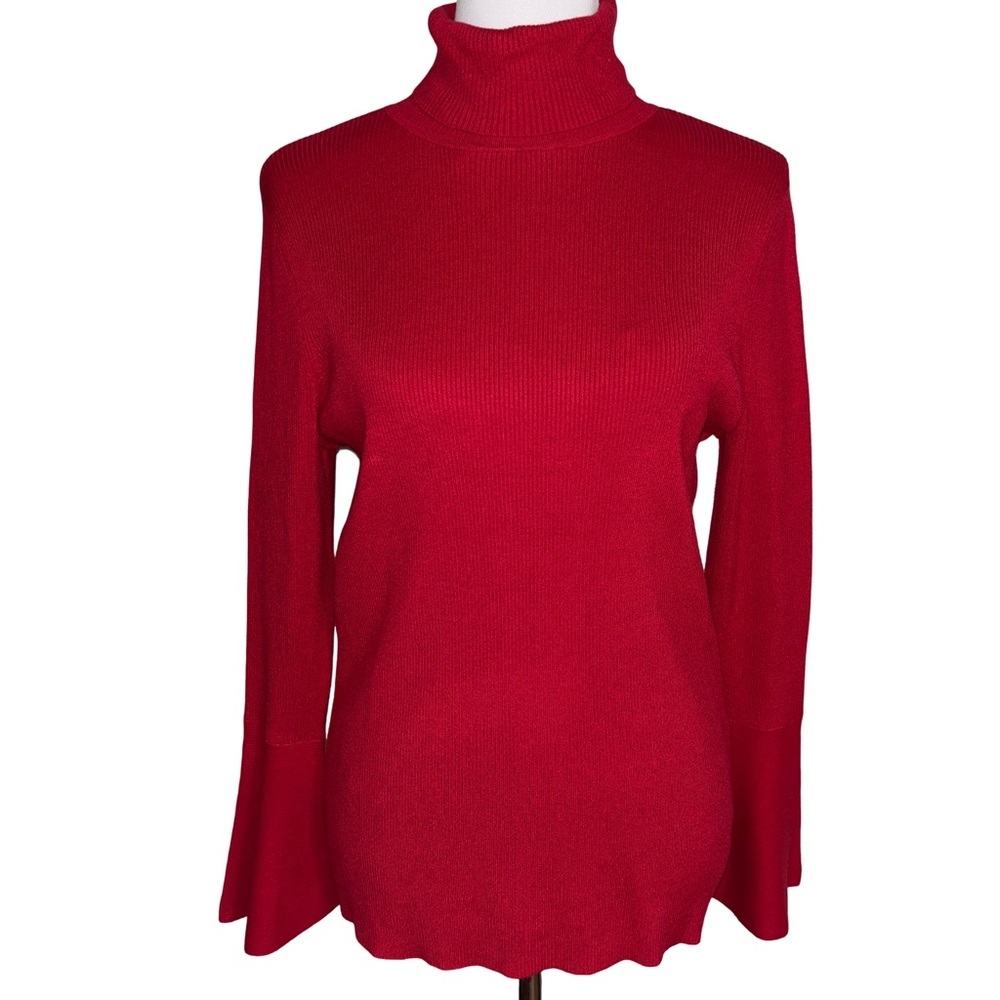 Chicos Vibrant Red Cowl Neck Sweater